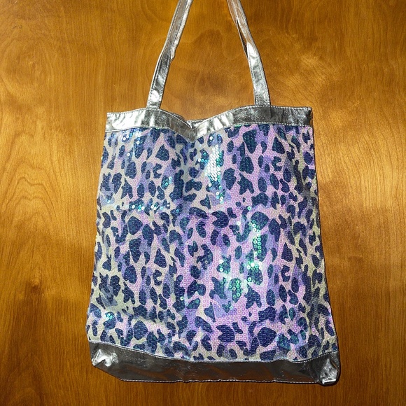 Shiny leopard print sequin tote bag - Picture 1 of 3